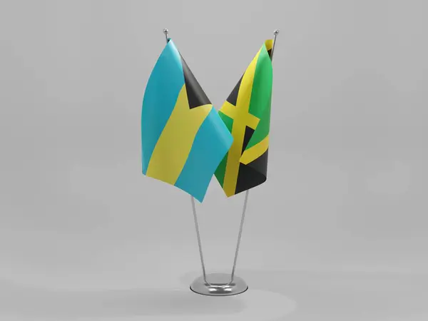 Jamaica Bahamas Banderas Cooperación Fondo Blanco Render —  Fotos de Stock