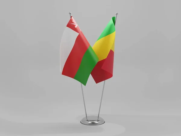 Mali Oman Cooperation Flags White Background Render — Stock Photo, Image