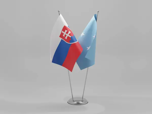 Micronesia Slovakia Cooperation Flags White Background Render — 스톡 사진