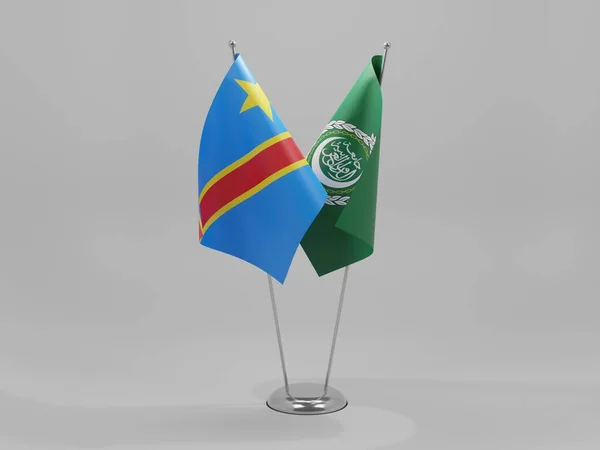 Liga Árabe Congo Bandeiras Cooperação República Democrática Fundo Branco Render — Fotografia de Stock