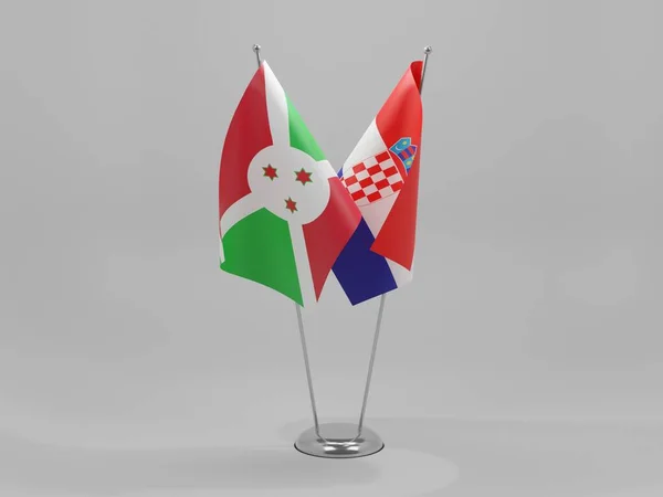 Croácia Bandeiras Cooperação Burundi Fundo Branco Render — Fotografia de Stock