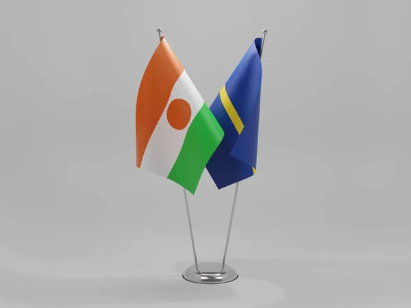 Nauru Niger Cooperation Flags White Background Render — стокове фото