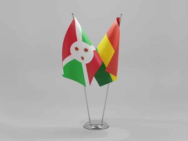 Bolívia Bandeiras Cooperação Burundi Fundo Branco Render — Fotografia de Stock