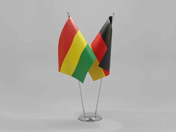 ドイツ ボリビア協力旗 白い背景 3Dレンダリング — ストック写真