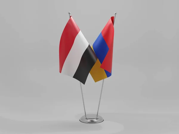 Armenia Yemen Cooperation Flags White Background Render — Stock Photo, Image