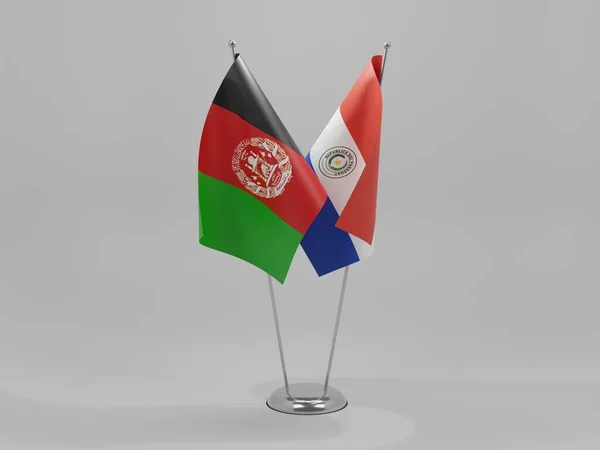 Paraguay Afghanistan Cooperation Flags White Background Render — Stock Photo, Image