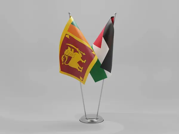 ヨルダン スリランカ協力旗 白背景 3Dレンダリング — ストック写真