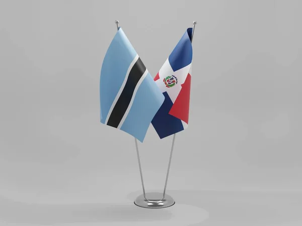 Dominikánská Republika Botswanská Vlajka Spolupráce Bílé Pozadí Render — Stock fotografie