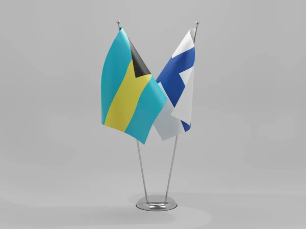 Finnish Bahamas Cooperation Flags White Background Render — стокове фото