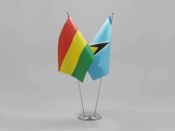 Saint Lucia Bolivia Cooperation Flags White Background Render — 스톡 사진