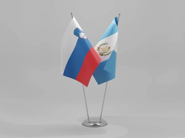 Guatemala Slovenië Samenwerking Vlaggen Witte Achtergrond Render — Stockfoto
