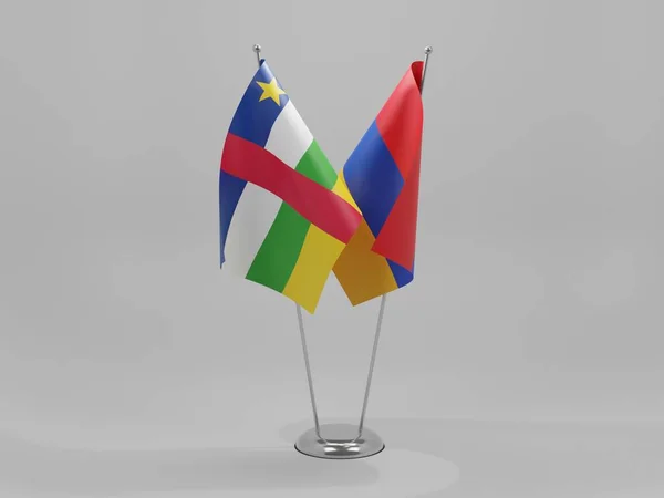 Armenia Banderas Cooperación República Centroafricana Fondo Blanco Render —  Fotos de Stock
