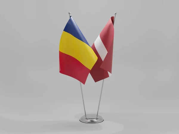 Letonya Çad Şbirliği Bayrakları Beyaz Arkaplan Yapılandırma — Stok fotoğraf