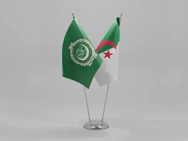 Algeria Bandiere Cooperazione Lega Araba Sfondo Bianco Render — Foto Stock