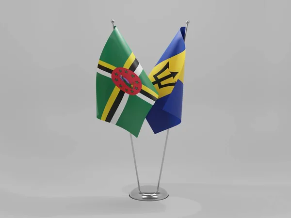 Barbados Dominica Flaggen Weißer Hintergrund Render — Stockfoto