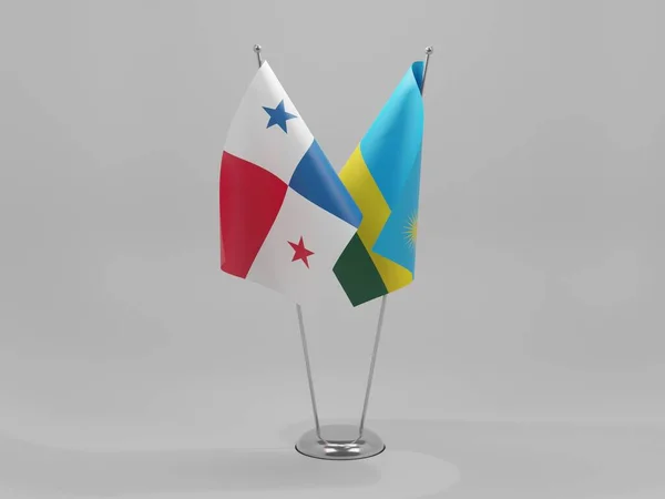 Rwanda Panama Cooperation Flags White Background Render — 图库照片