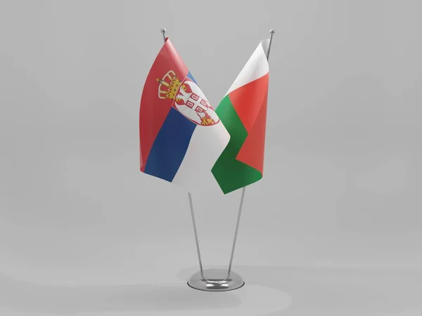 Madagascar Serbia Cooperation Flags White Background Render — Stock Photo, Image