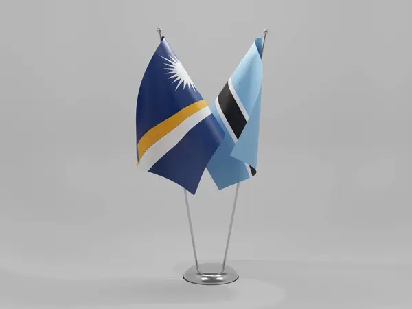 Botsuana Bandeiras Cooperação Das Ilhas Marshall Fundo Branco Render — Fotografia de Stock