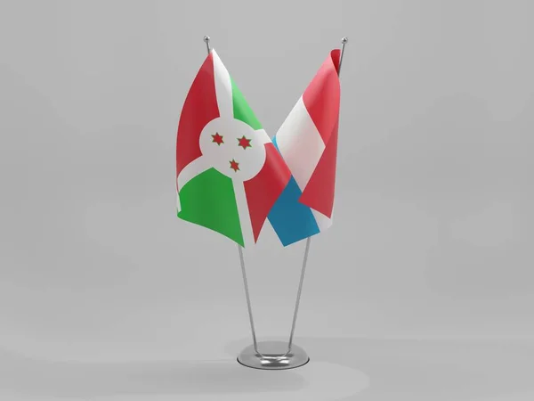 Luxembourg Burundi Cooperation Flags White Background Render — Stock Photo, Image