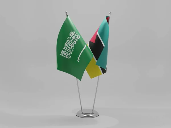 Mozambik Arabia Saudyjska Flagi Współpracy Białe Tło Render — Zdjęcie stockowe