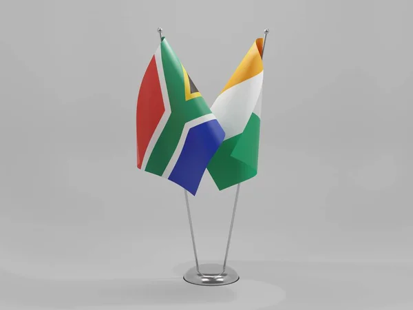 Cote Evoire Dél Afrikai Együttműködés Zászlók Fehér Háttér Render — Stock Fotó