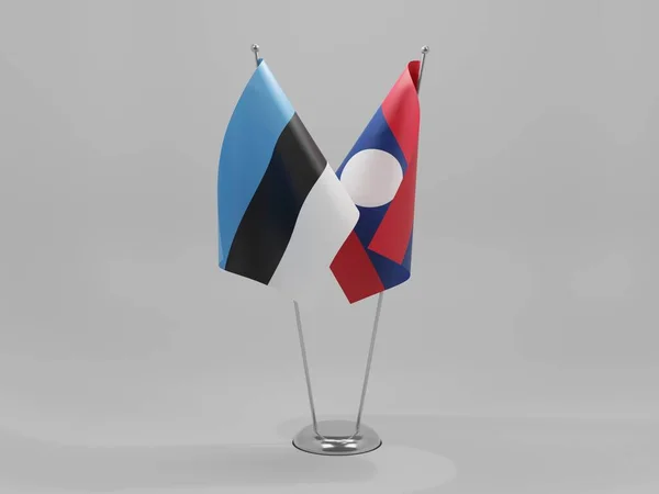 Laos Естонія Співпраця Flags White Background Render — стокове фото