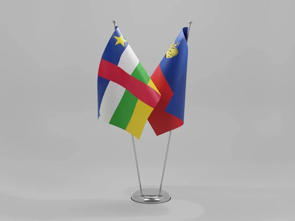 Liechtenstein Central African Republic Cooperation Flags White Background Render — Stock Photo, Image