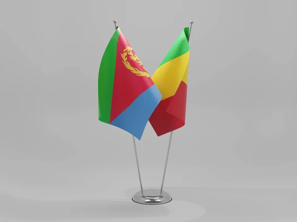 Mali Drapeaux Coopération Érythréens Fond Blanc Render — Photo