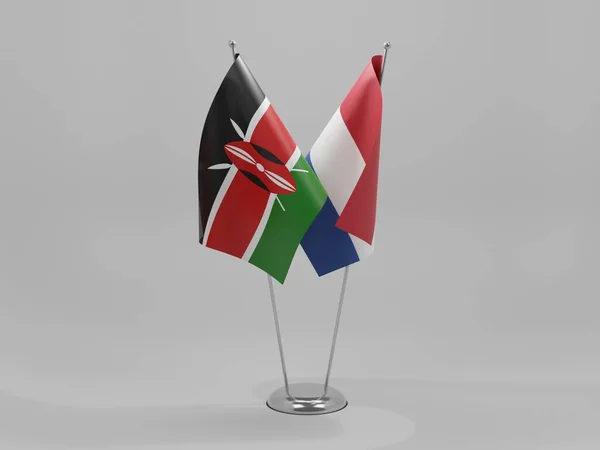 Países Bajos Banderas Cooperación Kenia Fondo Blanco Render —  Fotos de Stock