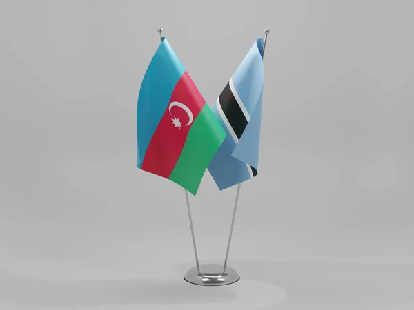 Botswana Drapeaux Coopération Azerbaïdjanais Fond Blanc Render — Photo