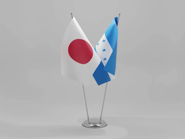 Honduras Bandiere Cooperazione Giappone Sfondo Bianco Render — Foto Stock