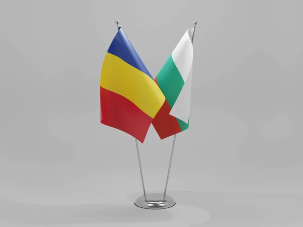 Bulgaria Romania Cooperation Flags White Background Render — Stock Photo, Image