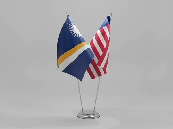 Σημαίες Συνεργασίας Λιβερίας Νήσων Μάρσαλ Λευκό Φόντο Render — Φωτογραφία Αρχείου