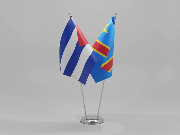Флаги Демократической Республики Конго Кубы Белый Фон Рендер — стоковое фото
