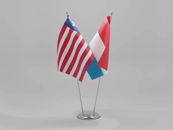 Luxemburg Flaggskeppsinitiativet Liberia Vit Bakgrund Render — Stockfoto