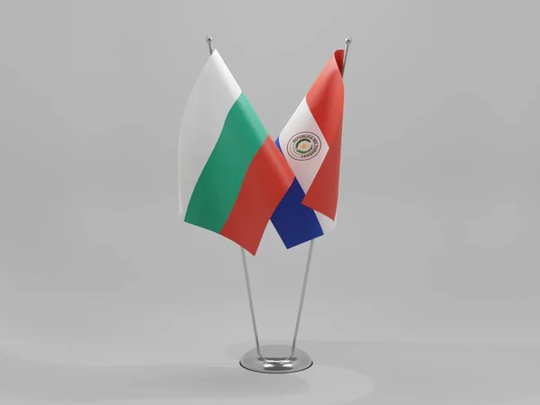 Paraguay Bulgarie Drapeaux Coopération Fond Blanc Render — Photo