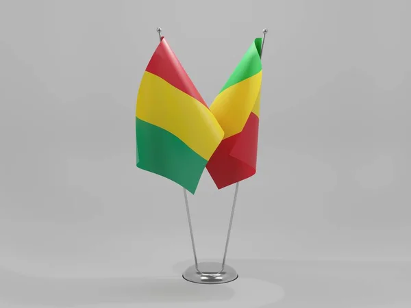 Mali Guinea Cooperation Flags White Background Render — Stock Photo, Image