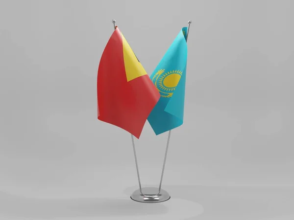 Kazakhstan East Timor Cooperation Flags White Background Render — Stock Photo, Image