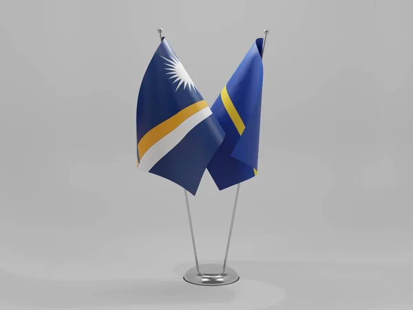 Nauru Flaggen Der Marshallinseln Weißer Hintergrund Render — Stockfoto