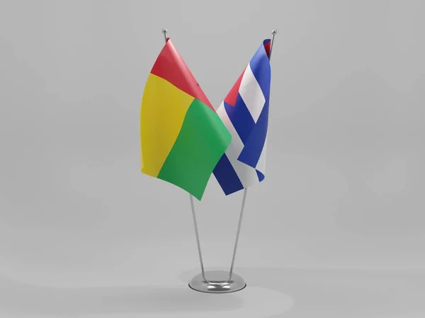 Cuba Bandiere Cooperazione Guinea Bissau Sfondo Bianco Render — Foto Stock