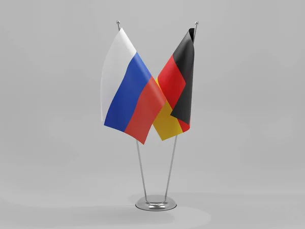 Alemanha Rússia Bandeiras Cooperação Fundo Branco Render — Fotografia de Stock