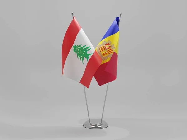 アンドラ レバノン協力旗 白背景 3Dレンダリング — ストック写真