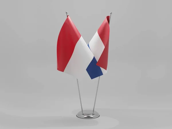 オランダ モナコ協力旗 白い背景 3Dレンダリング — ストック写真