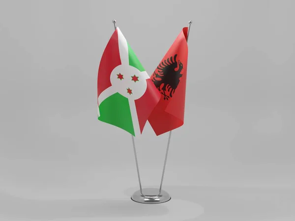 Albania Burundi Cooperation Flags White Background Render — Stock Photo, Image