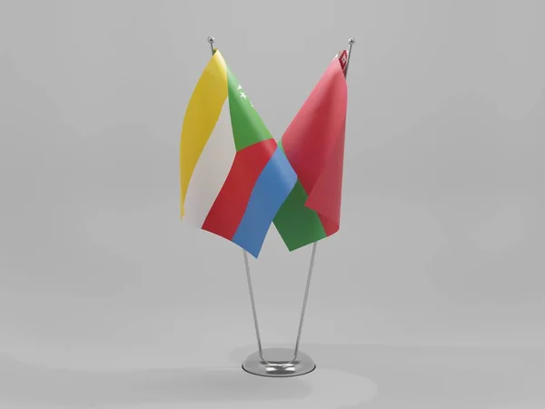 Belarus Comoros Cooperation Flags White Background Render — Stock Photo, Image