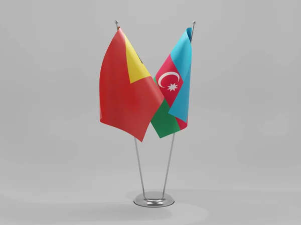 Aserbaidschan Osttimor Kooperationsflaggen Weißer Hintergrund Render — Stockfoto