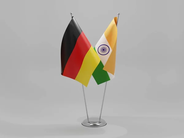 Inde Allemagne Drapeaux Coopération Fond Blanc Render — Photo