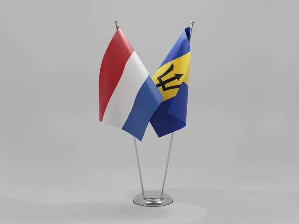バルバドス オランダ協力旗 白の背景 3Dレンダリング — ストック写真