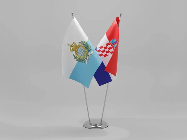 Croatia San Marino Cooperation Flags White Background Render — стокове фото