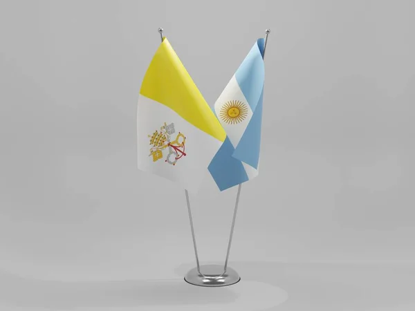 Argentina Vatican City Cooperation Flags White Background Render — Stock Photo, Image